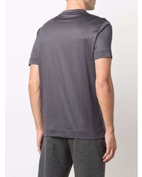 T-shirt à col rond imprimé gris foncé Emporio Armani