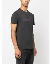 T-shirt à col rond imprimé gris foncé Diesel