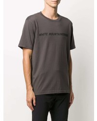 T-shirt à col rond imprimé gris foncé White Mountaineering