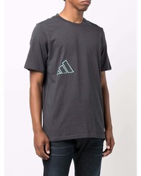 T-shirt à col rond imprimé gris foncé adidas
