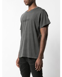 T-shirt à col rond imprimé gris foncé Amiri