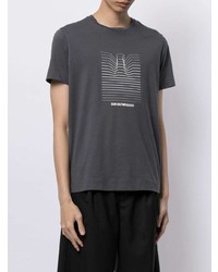 T-shirt à col rond imprimé gris foncé Emporio Armani