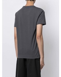 T-shirt à col rond imprimé gris foncé Emporio Armani