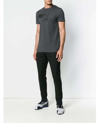 T-shirt à col rond imprimé gris foncé Philipp Plein