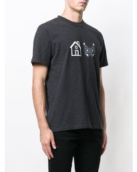 T-shirt à col rond imprimé gris foncé MAISON KITSUNÉ