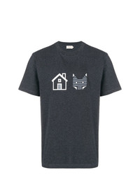 T-shirt à col rond imprimé gris foncé MAISON KITSUNÉ