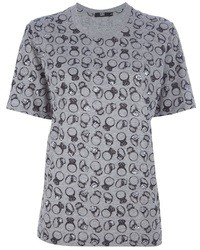T-shirt à col rond imprimé gris foncé Markus Lupfer