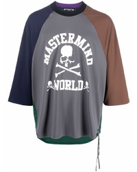 T-shirt à col rond imprimé gris foncé Mastermind World