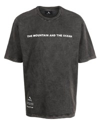 T-shirt à col rond imprimé gris foncé Mauna Kea