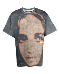 T-shirt à col rond imprimé gris foncé Misbhv