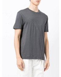 T-shirt à col rond imprimé gris foncé Emporio Armani