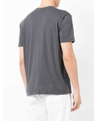 T-shirt à col rond imprimé gris foncé Emporio Armani