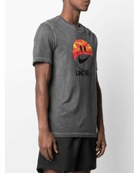 T-shirt à col rond imprimé gris foncé Nike