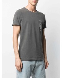 T-shirt à col rond imprimé gris foncé OSKLEN