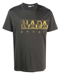 T-shirt à col rond imprimé gris foncé Napapijri