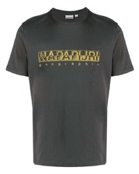 T-shirt à col rond imprimé gris foncé Napapijri