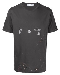 T-shirt à col rond imprimé gris foncé Off-White