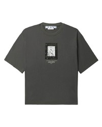 T-shirt à col rond imprimé gris foncé Off-White