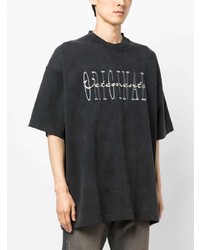 T-shirt à col rond imprimé gris foncé Vetements