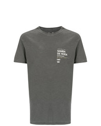T-shirt à col rond imprimé gris foncé OSKLEN
