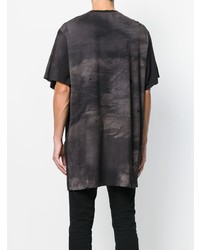 T-shirt à col rond imprimé gris foncé Balmain