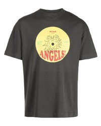 T-shirt à col rond imprimé gris foncé Palm Angels