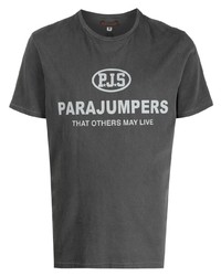T-shirt à col rond imprimé gris foncé Parajumpers