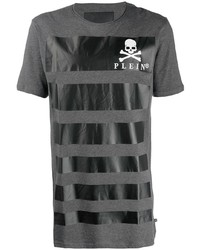 T-shirt à col rond imprimé gris foncé Philipp Plein