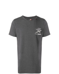 T-shirt à col rond imprimé gris foncé Plein Sport
