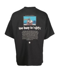 T-shirt à col rond imprimé gris foncé Deus Ex Machina