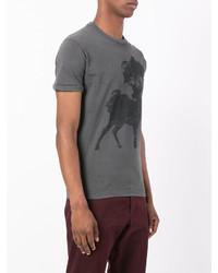 T-shirt à col rond imprimé gris foncé DSQUARED2