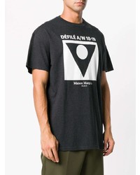 T-shirt à col rond imprimé gris foncé Maison Margiela