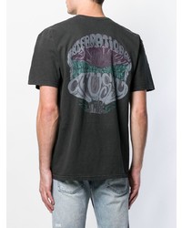 T-shirt à col rond imprimé gris foncé Stussy