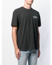 T-shirt à col rond imprimé gris foncé Stussy