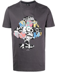 T-shirt à col rond imprimé gris foncé PS Paul Smith