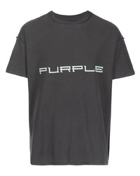 T-shirt à col rond imprimé gris foncé purple brand