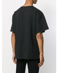 T-shirt à col rond imprimé gris foncé Rhude