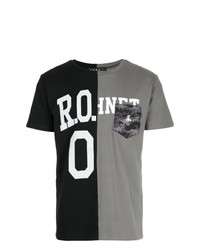 T-shirt à col rond imprimé gris foncé Roar