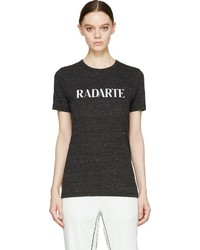 T-shirt à col rond imprimé gris foncé Rodarte