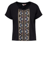 T-shirt à col rond imprimé gris foncé Roxy