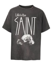 T-shirt à col rond imprimé gris foncé SAINT MXXXXXX