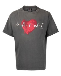 T-shirt à col rond imprimé gris foncé SAINT MXXXXXX