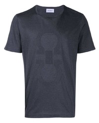 T-shirt à col rond imprimé gris foncé Salvatore Ferragamo