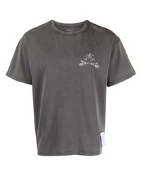 T-shirt à col rond imprimé gris foncé Satisfy