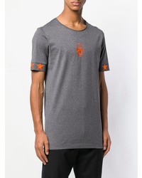 T-shirt à col rond imprimé gris foncé Philipp Plein