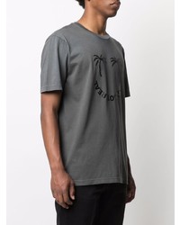 T-shirt à col rond imprimé gris foncé Diesel