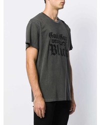 T-shirt à col rond imprimé gris foncé Amiri