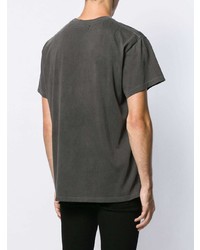 T-shirt à col rond imprimé gris foncé Amiri