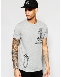 T-shirt à col rond imprimé gris foncé Love Moschino