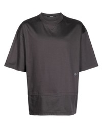 T-shirt à col rond imprimé gris foncé SONGZIO
